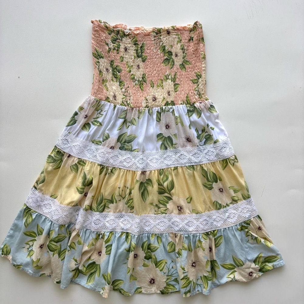 Kiwi + Punch Miami large smocked floral tiered sundress dress multicolor prairie - Picture 10 of 11